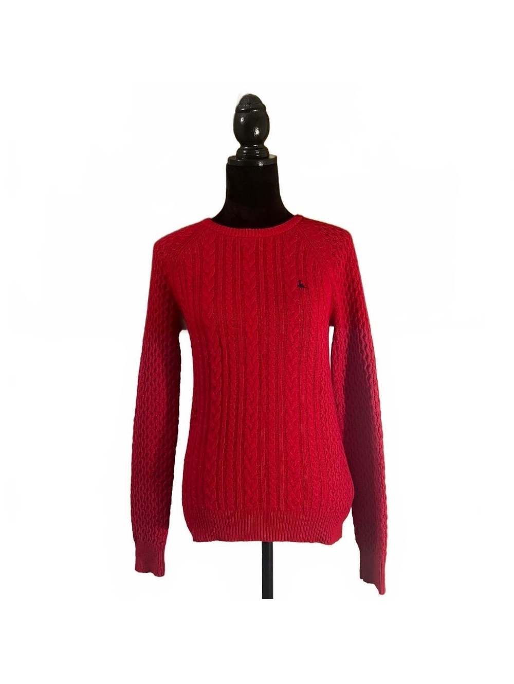 Jack Wills Red Wool Cable Knit Preppy Pullover Sweater Knit Academia